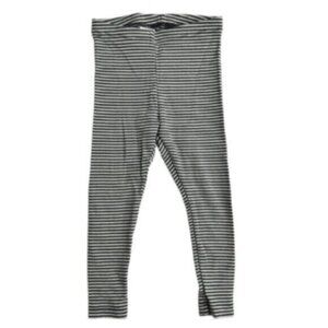 Tea Collection | Dark Gray & White Striped Leggings Size 12-18 Months